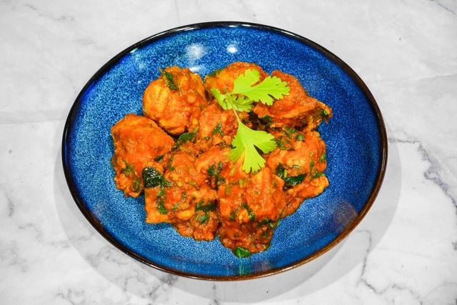 Delicious Karampudi Kodi Vepudu at Hyderabad Cook House in Edmonton, AB